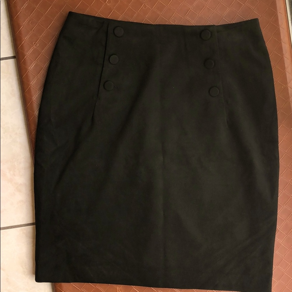 H&M Black Suede Pencil Skirt